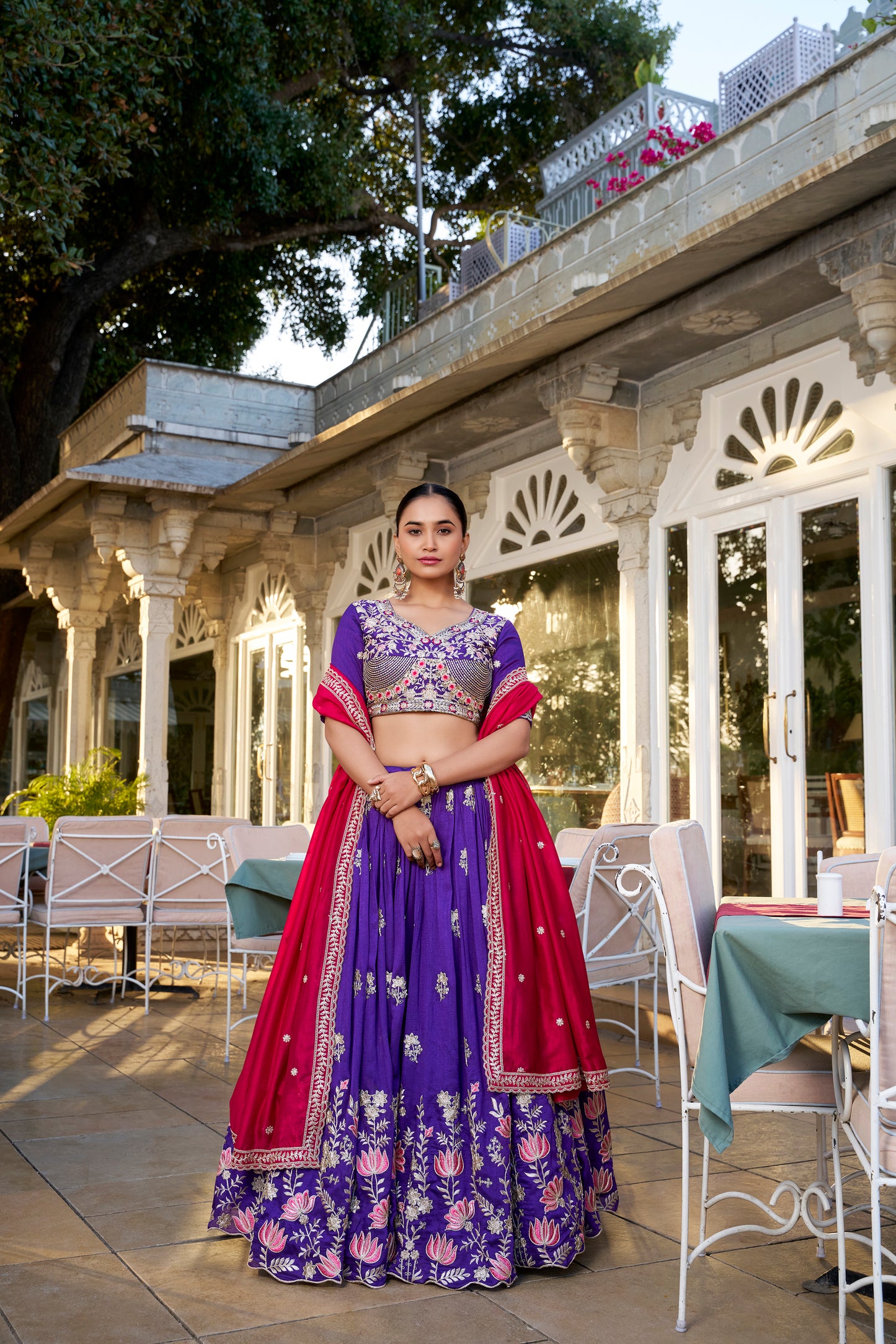 Purple Vichitra Silk Wedding Lehenga Choli with Sequins & Thread Embroidery – Bridal Collection 2025