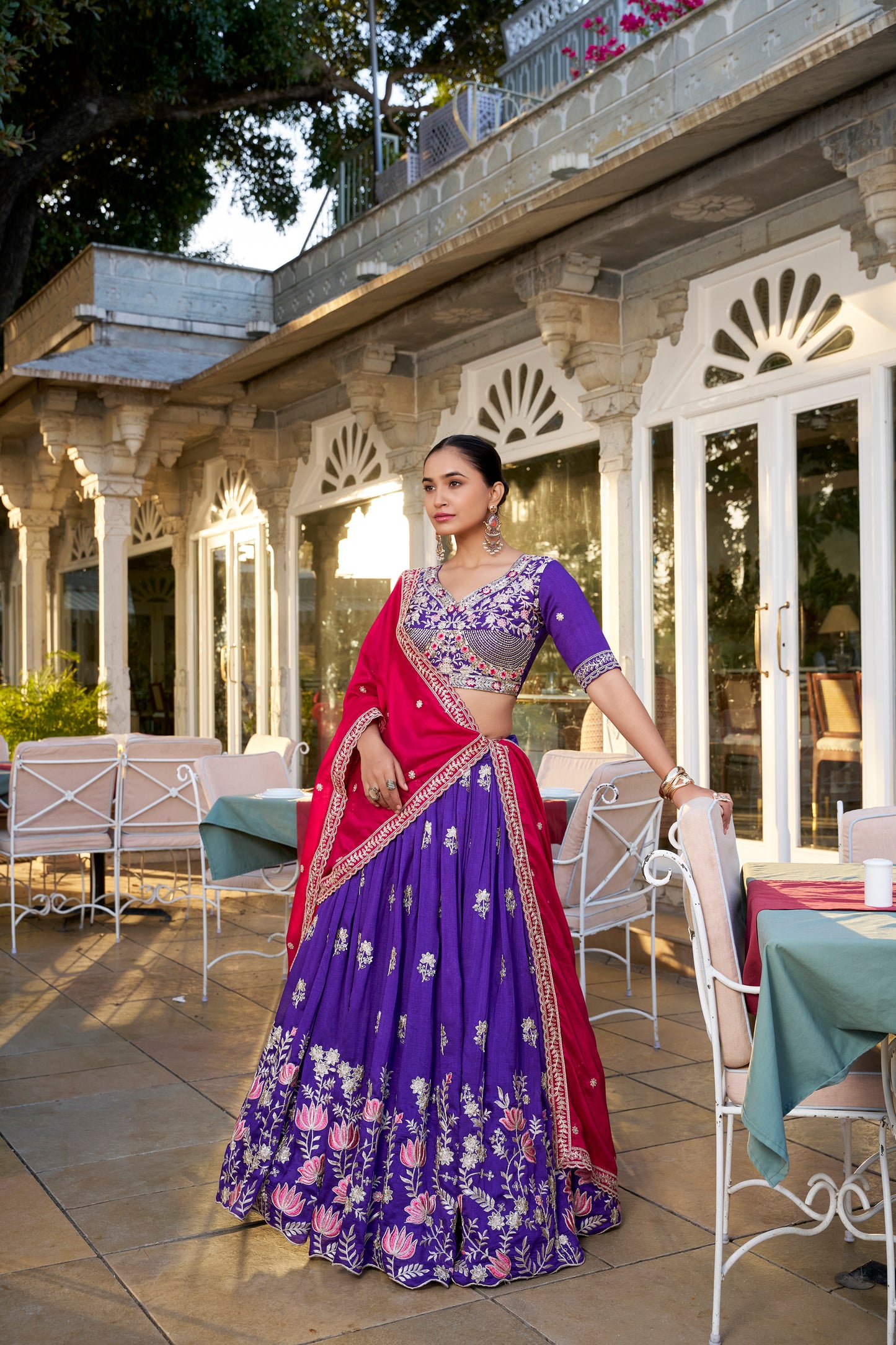 Purple Vichitra Silk Wedding Lehenga Choli with Sequins & Thread Embroidery – Bridal Collection 2025